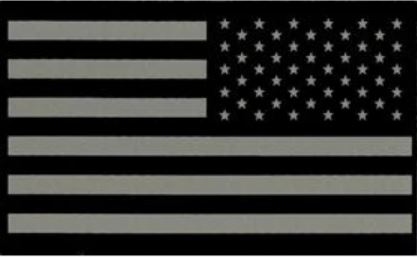 Subdued infrared (IR) American flag patch worn reversed, as on a service member&rsquo;s right shoulder